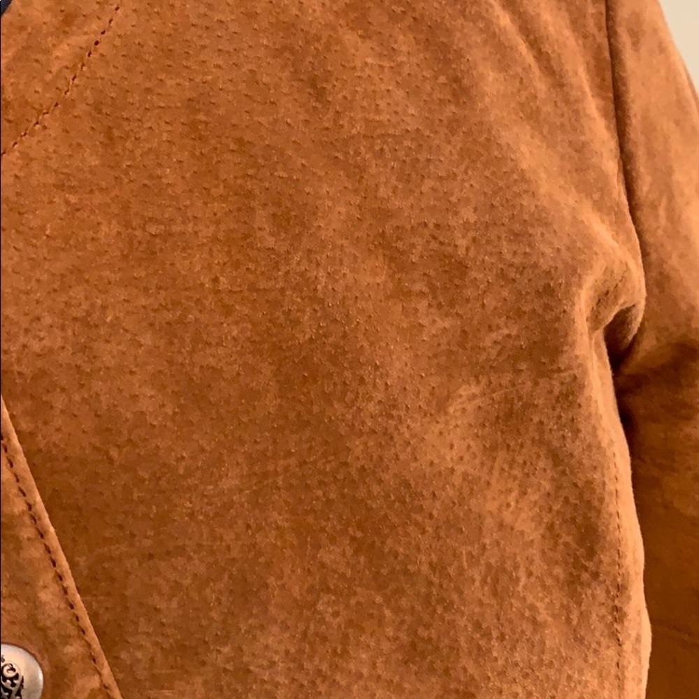 Dressbarn Collarless 3/4 Sleeve 100% Leather Coat Size XL - Picture 3 of 5